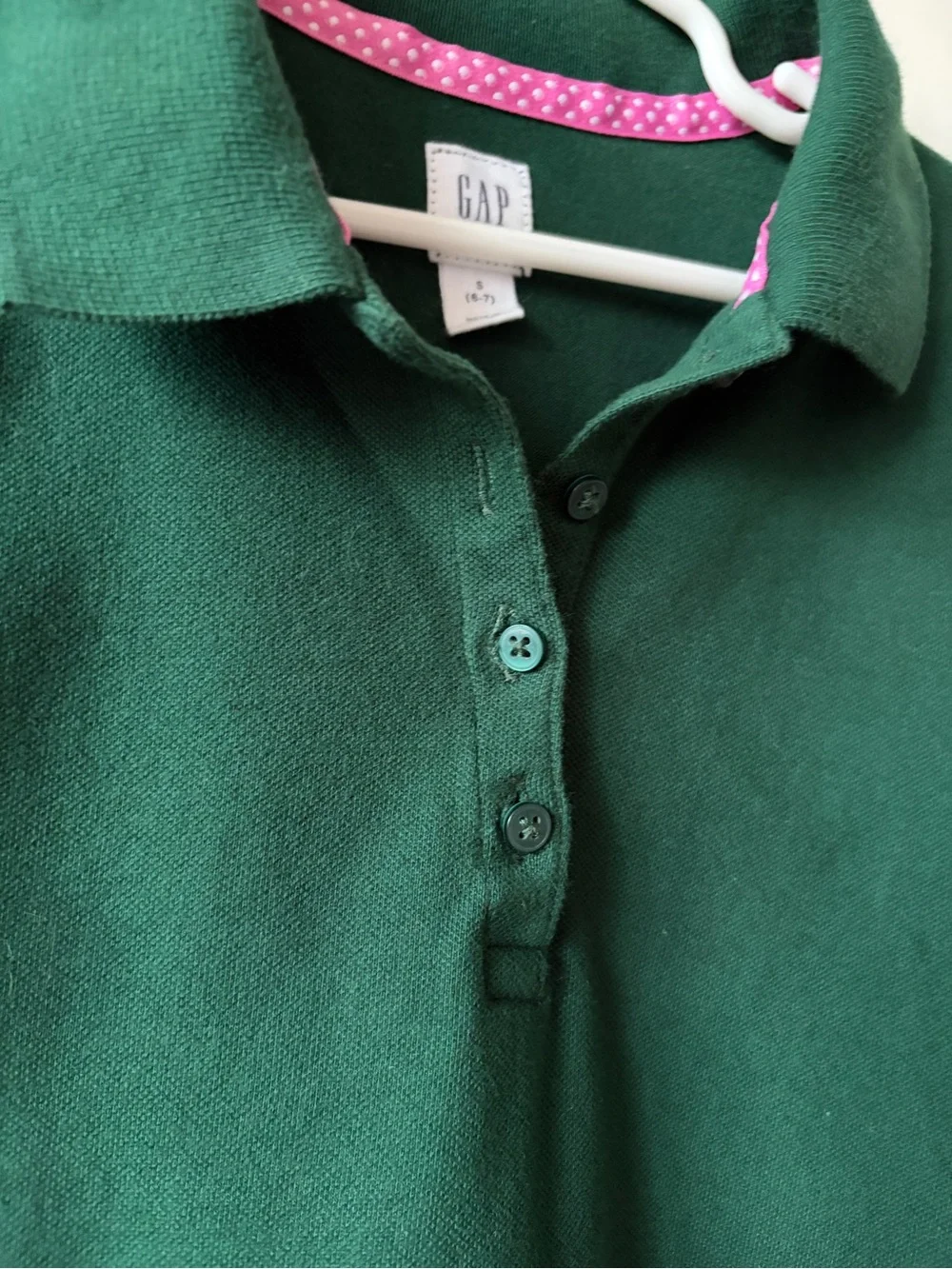 2pc Bundle GAP Kids Dark Green Polo School Uniform Shirts size S 6-7 shortsleeve